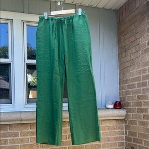 Green Linen Pants